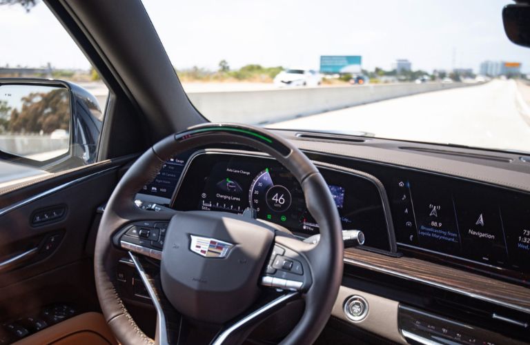 Cockpit view of the 2021 Cadillac Escalade