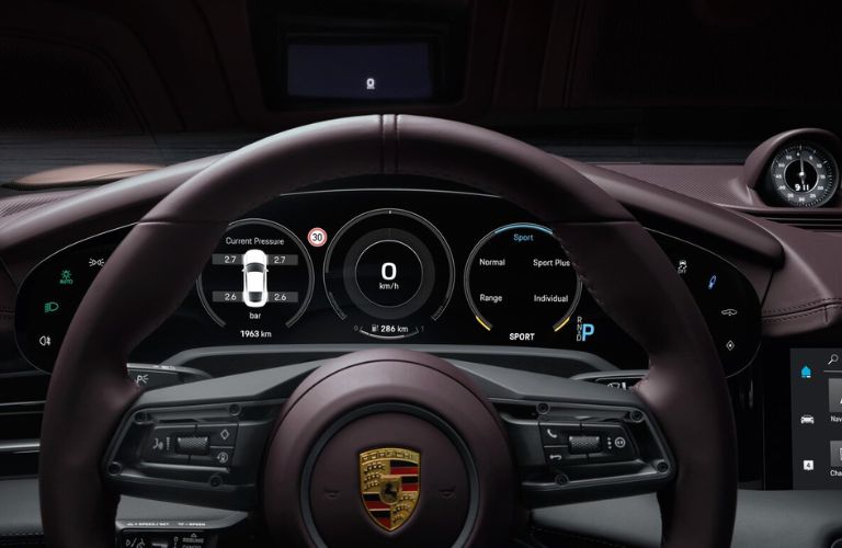 2024 Porsche Taycan steering wheel view