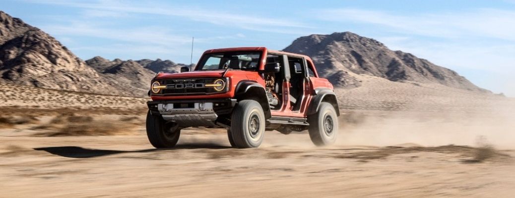 2022 Ford Bronco Raptor driving on the road