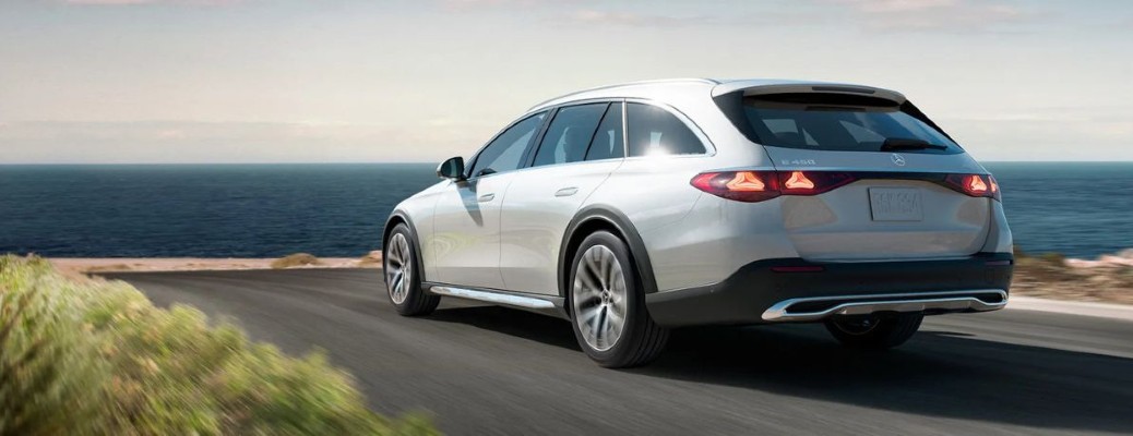 2025 Mercedes-Benz E-Class Terrain rear view in white