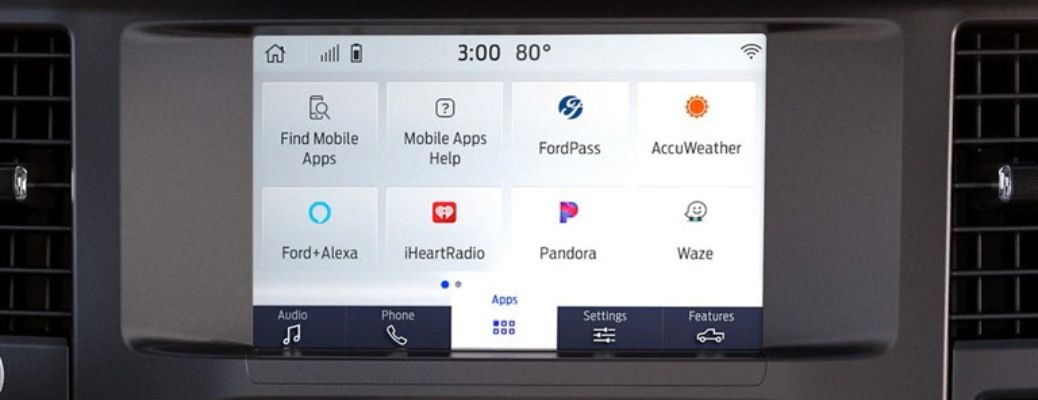 waze mobile application navigation map on ford vehicle sync-3 infotainment interface