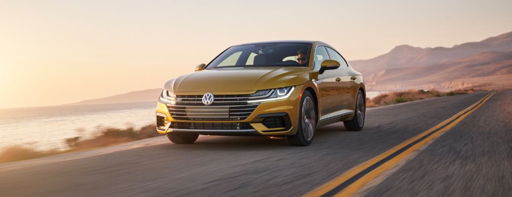 2019 Volkswagen Arteon Yellow on the road