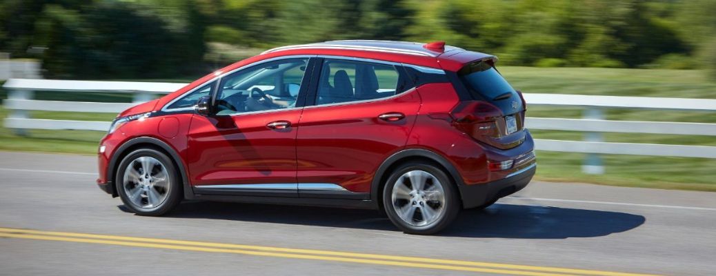 2020 Chevy Bolt EV Red on the road