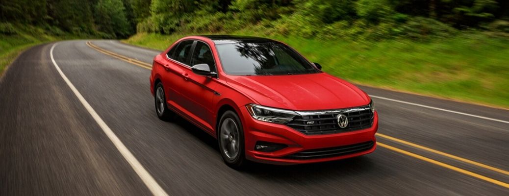 2021 Volkswagen Jetta Red driving on the road
