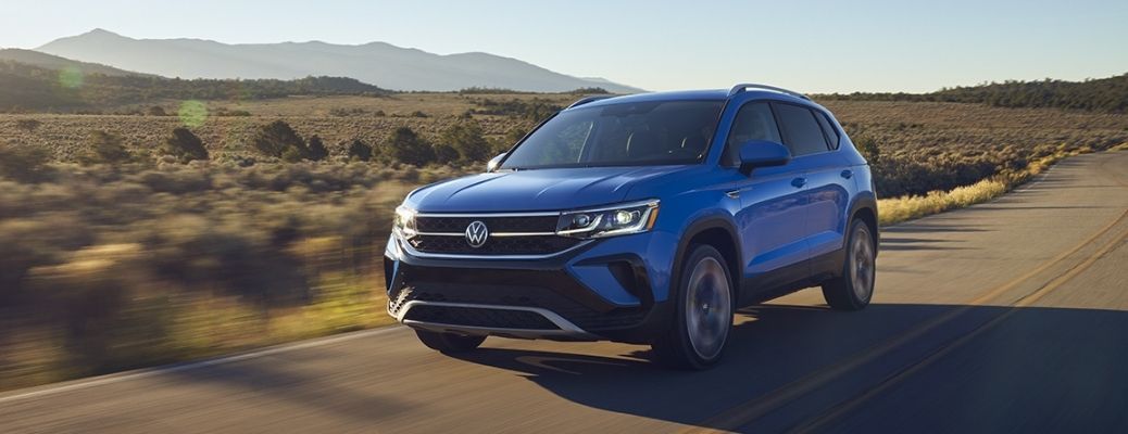 front and side view of the 2022 VW Taos