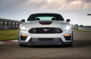2020 Ford Mustang frontview on the road