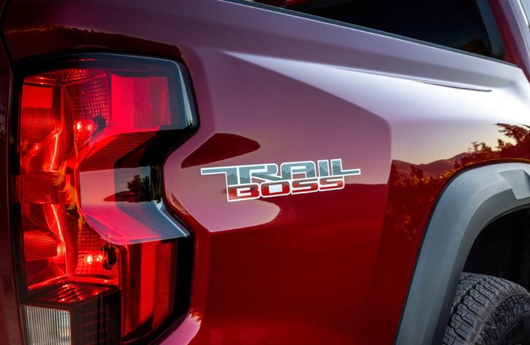 Close Up of 2023 Chevy Colorado Trail Boss Badge