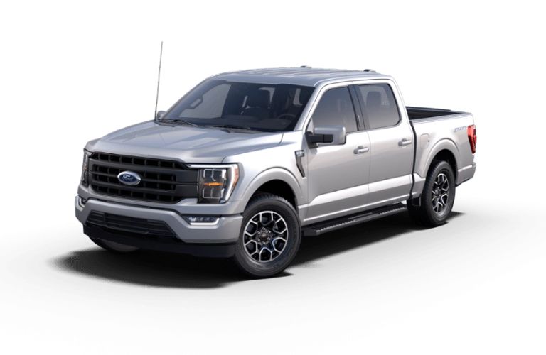 Iconic Silver Metallic 2023 Ford F-150 on White Background