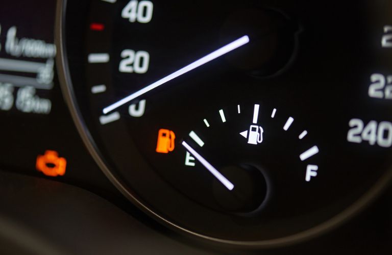fuel indicator in a gauge display