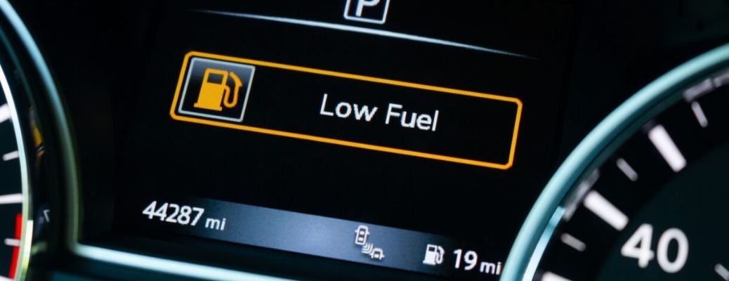 Low fuel indicator in car