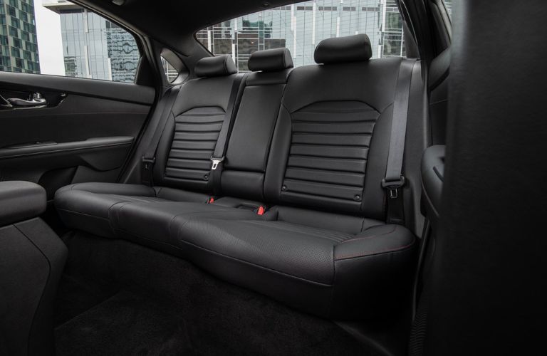 The back seat in the 2022 Kia Forte. 