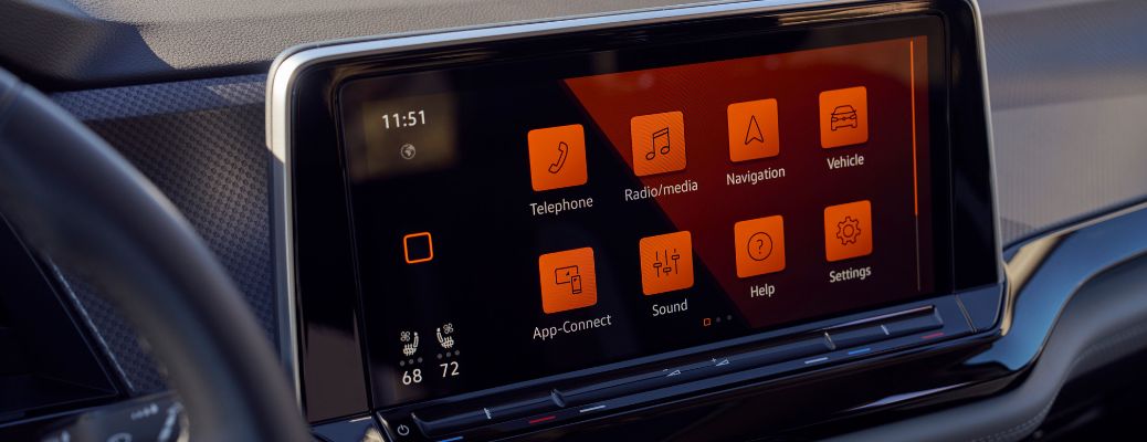 The different functions in a Volkswagen Infotainment Touchscreen