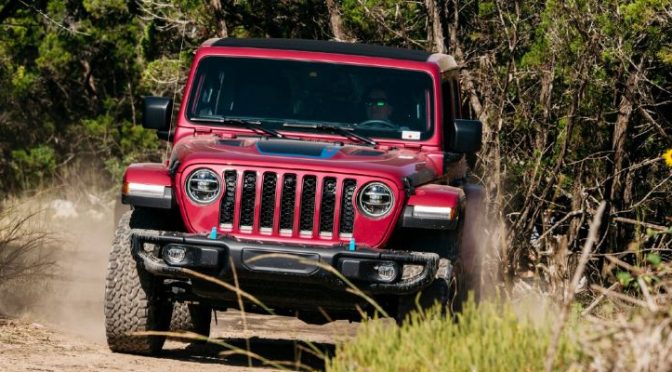 2022 Jeep Wrangler with the Tuscadero exterior paint front fascia view