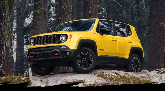 2023 Jeep Renegade parked on a hill top