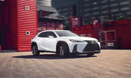 2020 Lexus UX in white outside of a building