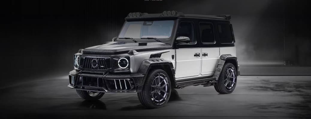 A front exterior view of a Mansory G-Wagon