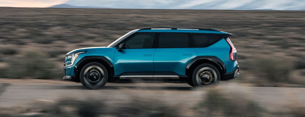 Side view of the 2026 Kia EV9 Blue
