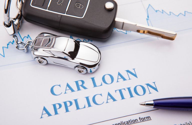 A car application form with key chain