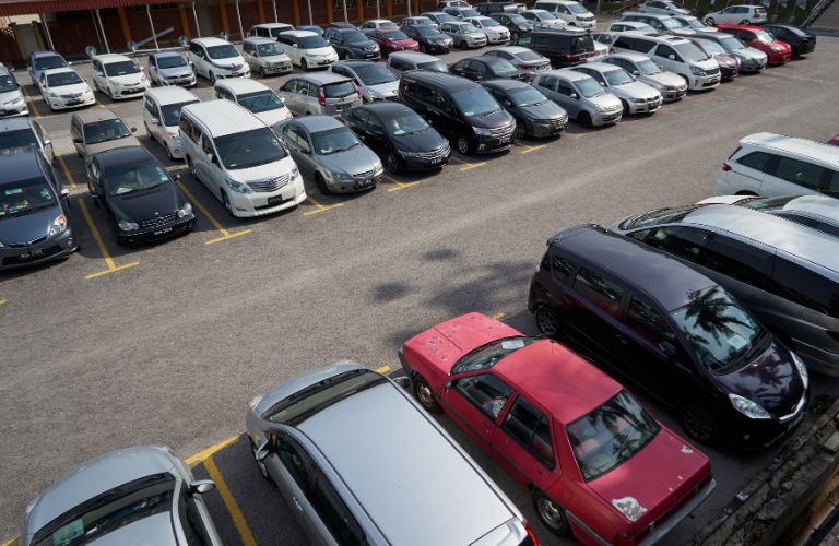 Many used vehicles in a lot
