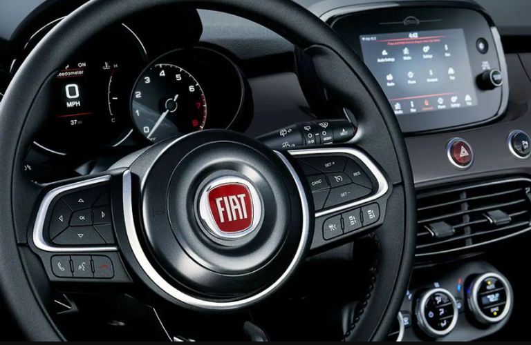 steering wheel of the 2023 Fiat 500X