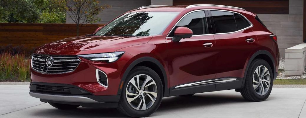 2023 Buick Envision red on the road