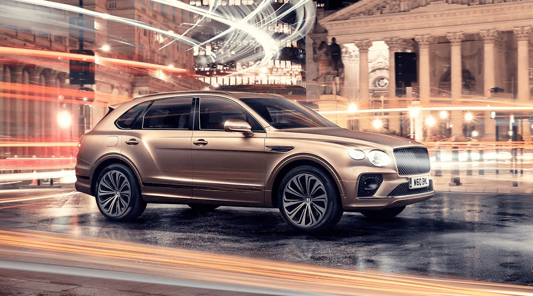 Front passenger's side view of the Bentley Bentayga Hybrid