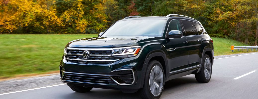 A 2022 Volkswagen Atlas on a smooth road