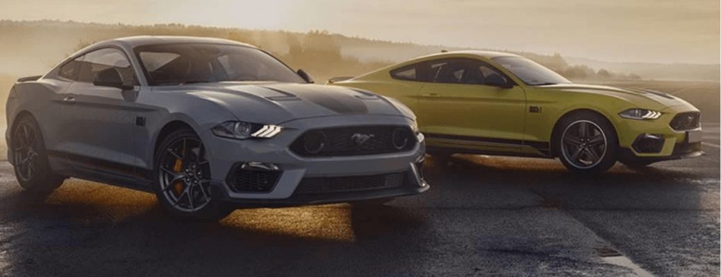 two 2022 Ford Mustang models side by side
