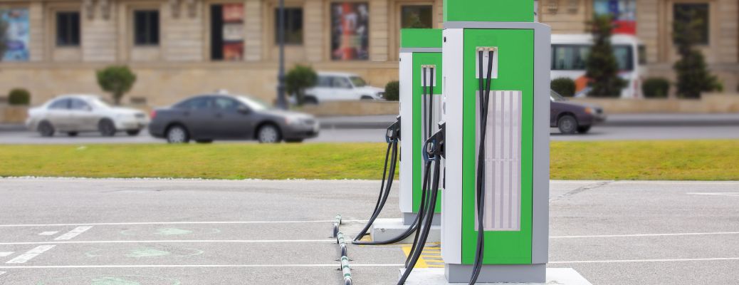 two public charging stations for electric vehicles